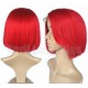 【Clearance】Brazilian virgin 180% density red color bob hair glueluss full lace wig with silk top-20471-1